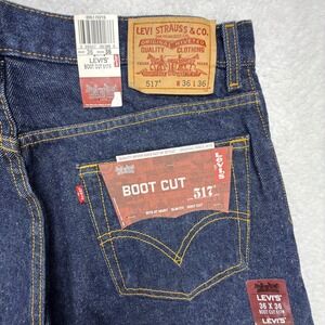 Levis 517 Boot Cut Denim Jeans Mens 36x36 Blue NWT Y2K 2000s